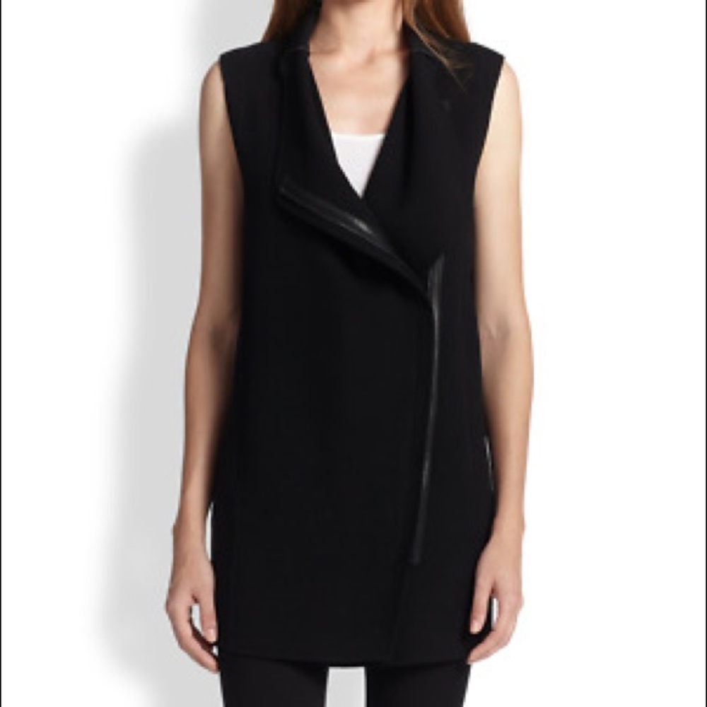 Vince | Asymmetrical Moto Zipper Vest medium